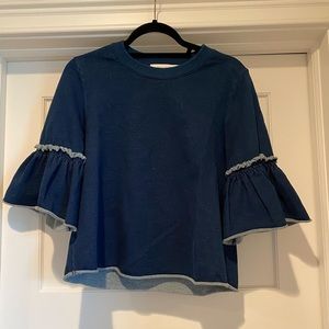 See By Chloe 3/4 Sleeve Blue Sweater Size Small